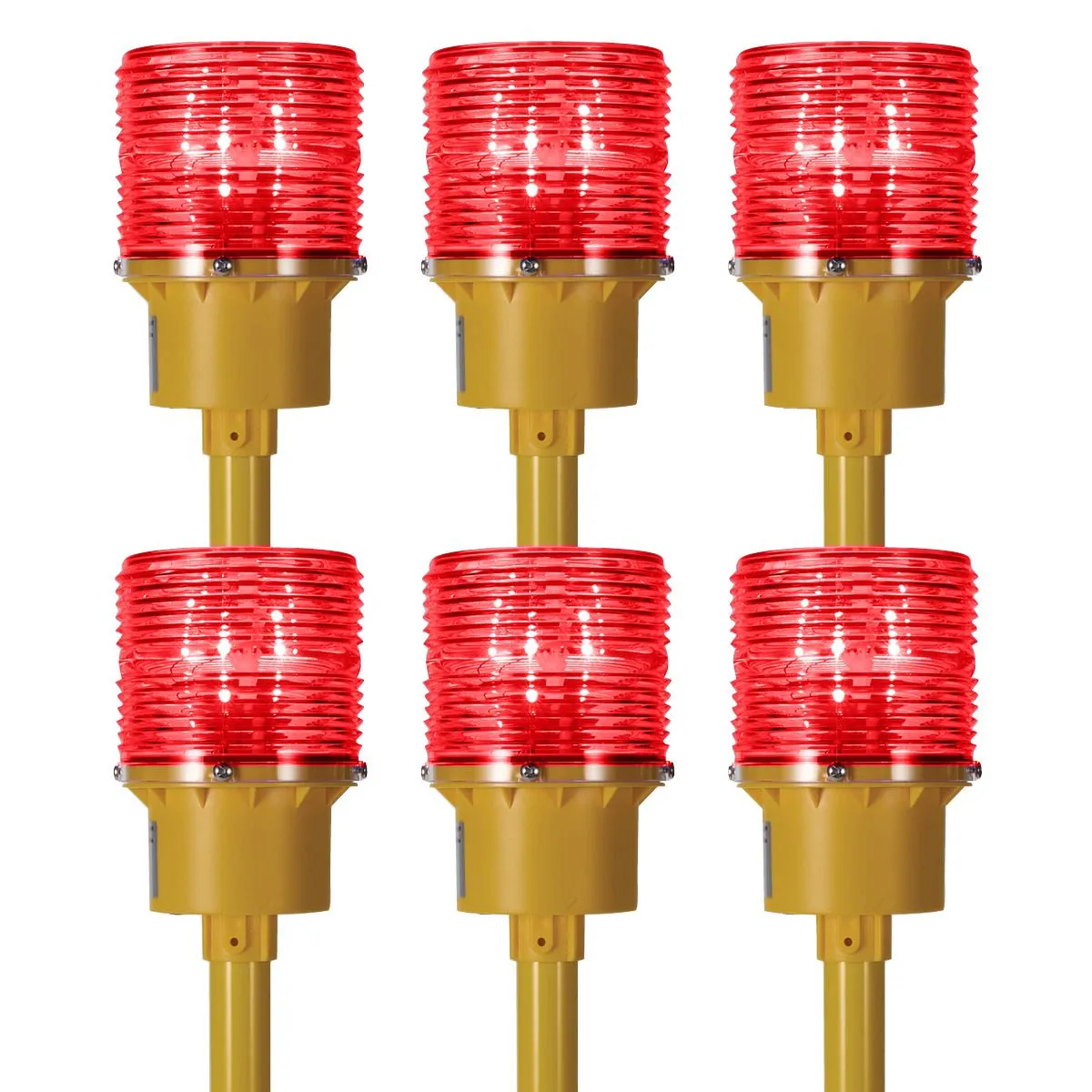 Solar Powered Runway Lights (Red) Set of 6