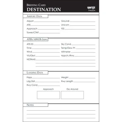 Sporty’s Briefing Cards