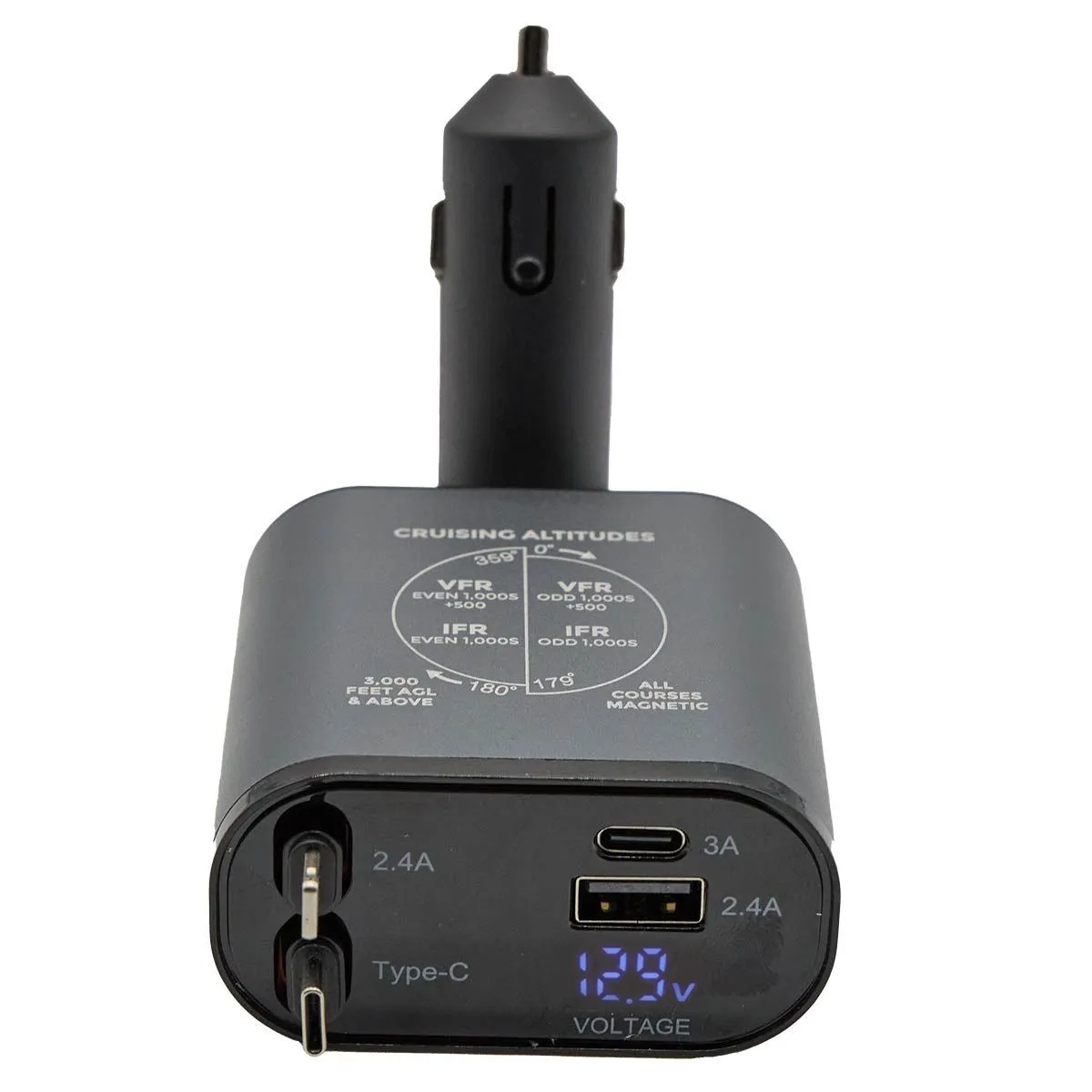 Flight Gear Retractable 12\/24v charger with LED Screen