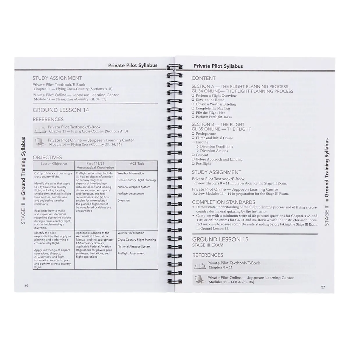 Jeppesen Private Pilot Training Syllabus\t