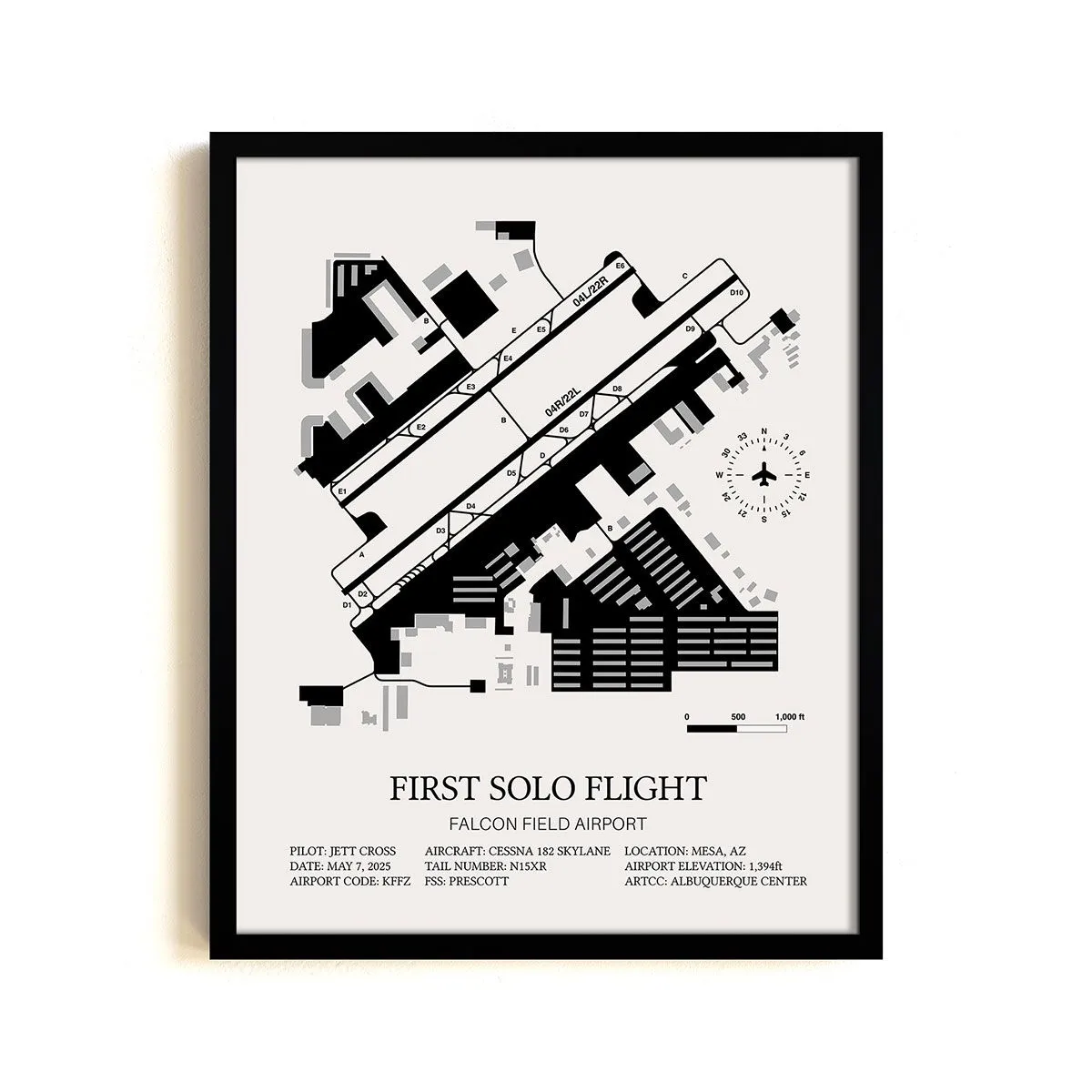 First Solo Flight Custom Framed Print