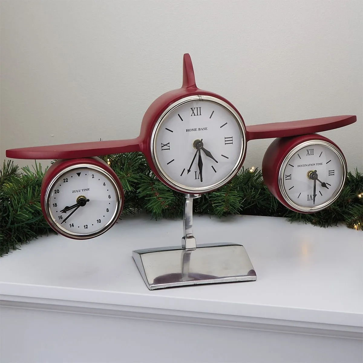 Deluxe Aeroplane Tri-Zone Desk Clock
